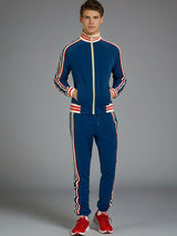 Set aus gestreiftem Trainingsanzug und Sporthose für Herren – Blau