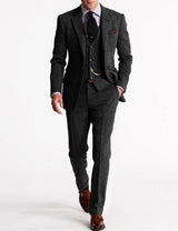 Franky | 3-teiliges Herren-Set – Business-Blazer, Weste & Hose – Grau