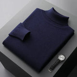 Herren Rollkragenpullover | klar geschnittene Passform – Dunkelblau