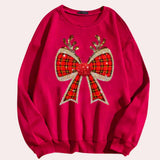 Juju - schlichte weihnachtsstrickjacke für frauen – Rot