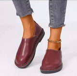 Nerry - Farbe Patch Schuhe – Weinrot