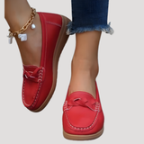 Ilsena | Damen Loafer Flach Slip-on Mokassin – Rot