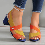 Lurene - Gepolsterte Schuhe mit Blockabsatz – Orange