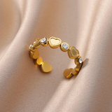 Goldplattierter Herzring mit Zirkonias – Weiß