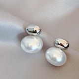Ovale Perlenohrringe in Gold – Silber