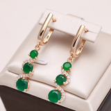 Elegante Ohrringe mit goldenem Zirkonia – Grün