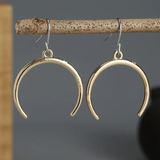 Vintage-Halbmond-Ohrringe aus Gold und Silber – Gold