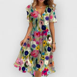 Mackenzie |  V-Ausschnitt Damenkleid – Mehrfarbig