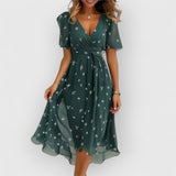 Mackenzie |  V-Ausschnitt Damenkleid – Grün