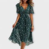 Annegret | Lässiges V-Ausschnitt-Kleid – Grün