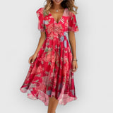 Mackenzie |  V-Ausschnitt Damenkleid – Rosa