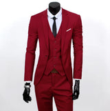 Herren Elegante Hochzeitsgast Anzug | 3-Teilig – Rot