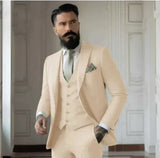 Herren Slim Fit Hochzeitsgastanzug | 3-Teilig – Khaki