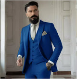 Herren Slim Fit Hochzeitsgastanzug | 3-Teilig – Blau 2
