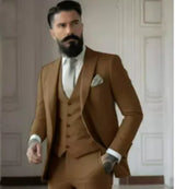 Herren Slim Fit Hochzeitsgastanzug | 3-Teilig – Braun