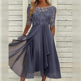 Lieselotte | Damen Festliches Abendkleid Hochzeitsgesellschaft – Festkleid Hochzeit 2026 – Grau