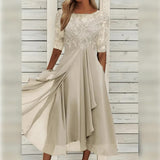 Lieselotte | Damen Festliches Abendkleid Hochzeitsgesellschaft – Festkleid Hochzeit 2026 – Beige