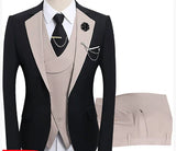 Herren Anzugensemble | dreiteiliges Set aus Jacke Weste und Hose – Beige