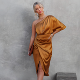Aurelia - Elegantes Partykleid aus Seide – Orange