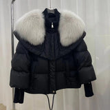 ComfyFur - Pelz-Daunenjacke – Schwarz