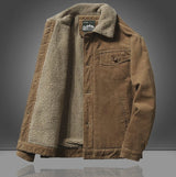 Herrenjacke | Frontverschluss und Taschen vorne – Kaffee
