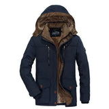 Herren-Winterjacke mit Kapuze und Verstärkung | isolierte Ausführung – Blau