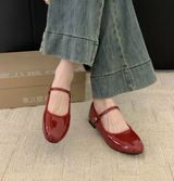 Ruby | Knöchelriemen Blockabsatz Absatzschuhe – Rot