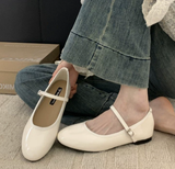Ruby | Knöchelriemen Blockabsatz Absatzschuhe – Beige