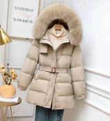 Corly - winterjacke mit abnehmbarer kapuze – Beige