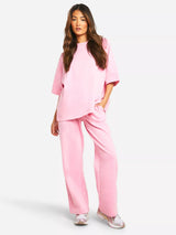 Weites Damenset | Zweiteilige Sommerform – Rosa