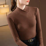 Christel™ - Elegantes Rollkragenhemd – Braun