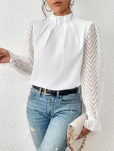 Elegantes Langarmtop für Damen | Ideal für entspannte Tage – Weiß