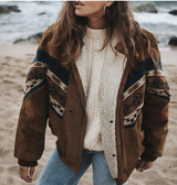 Cataverdia – raffinierter boho-wintermantel für damen in braun – Braun