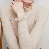 Kaschmirpullover – mit elegantem twirl-design für stilvolle frauen – Beige