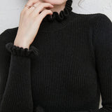 Kaschmirpullover – mit elegantem twirl-design für stilvolle frauen – Schwarz