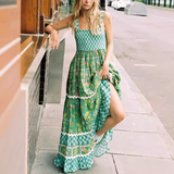 Boho Maxikleid für Frauen - Caelithae – Grün