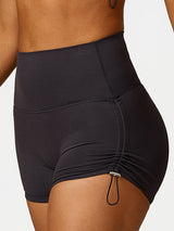 Selina | Verstellbare High-Waist Sport-Shorts – Schwarz