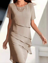 Elegantes Lagenkleid für Damen | Ideal für entspannte Tage – Beige