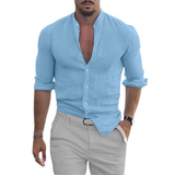 Marius - Stilvolle Leinenhemd - Sommerchic – Hellblau