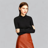 Geripptes Poloshirt für Damen | Ideal für entspannte Tage – Schwarz