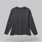 Eleganter weicher Strick-Cardigan mit V-Ausschnitt für Damen | Ideal für alle Jahreszeiten – Grau