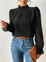 Elegantes Langarmtop für Damen | Ideal für entspannte Tage – Schwarz