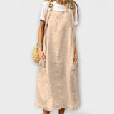 Mirta Denim Overalls – Beige