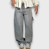 Nolene – Jeans mit Funkel-Finish und urbanem Charakter – Grau