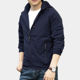 Leichte herren-outdoorjacke mit kapuze und sportlichem design – Dünnblau