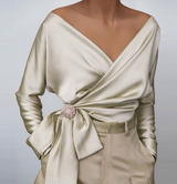 Davina - Seidenbluse – Beige