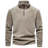 Allen pullover | herren-fleecepullover mit halbem reibverschluss – Beige