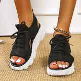 Mariah - Orthopädische Sandalen mit dicker Sohle – Schwarz