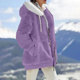 Andrea | Winterjacke mit Kapuze und Reißverschluss – Flieder