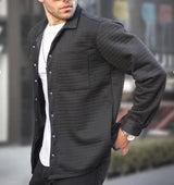 Gesteppte Hemdjacke mit Knöpfen | Ideal für entspannte Tage – Schwarz